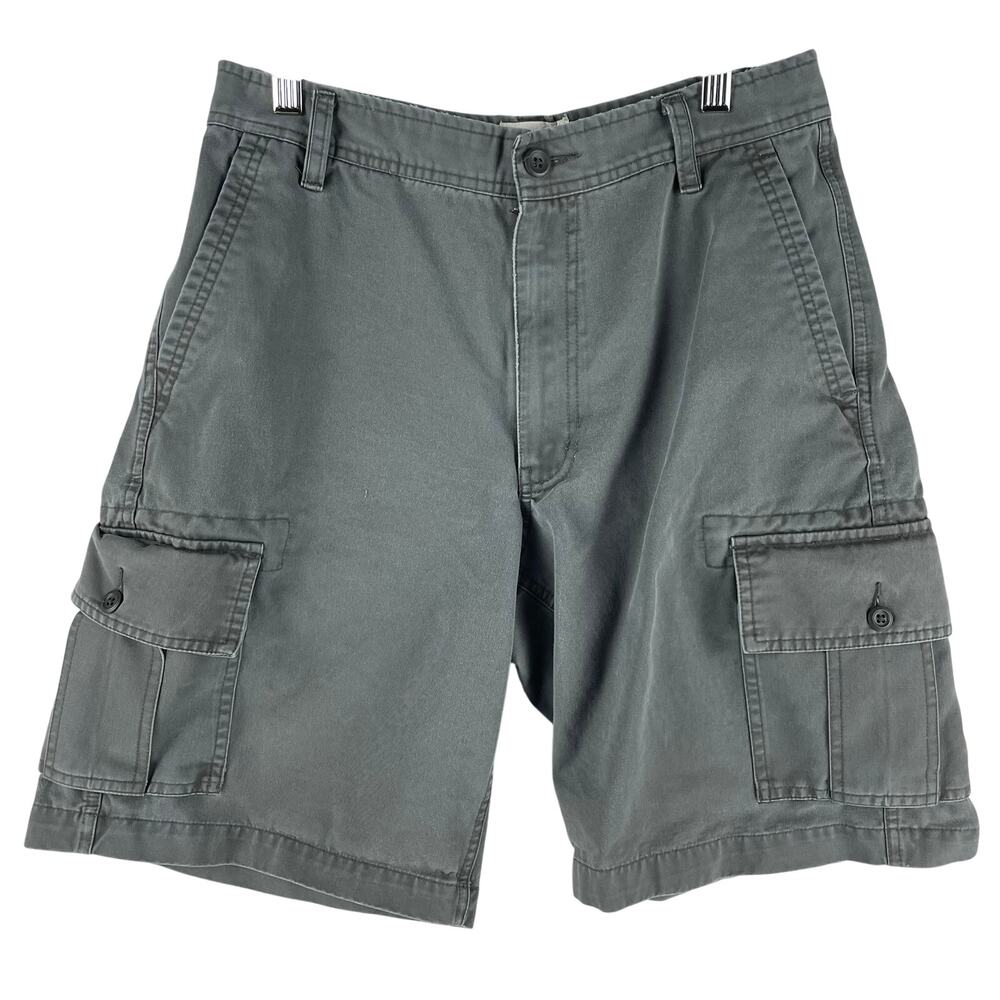 VTG (2002) Gap Mens Standard Cargo Shorts SZ 30 Gray Green Y2K Cotton Twill